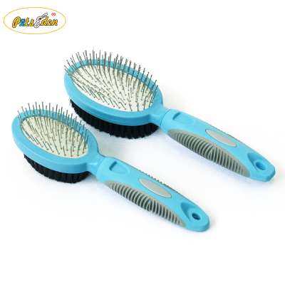 Double sided Rubber Pet Dog Grooming Brushes pin and blistle Pet hair comb two sizes