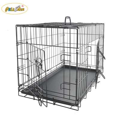 Dog Crate Double-Door Folding Metal - Wire Cage w/ Divider for Training Pets